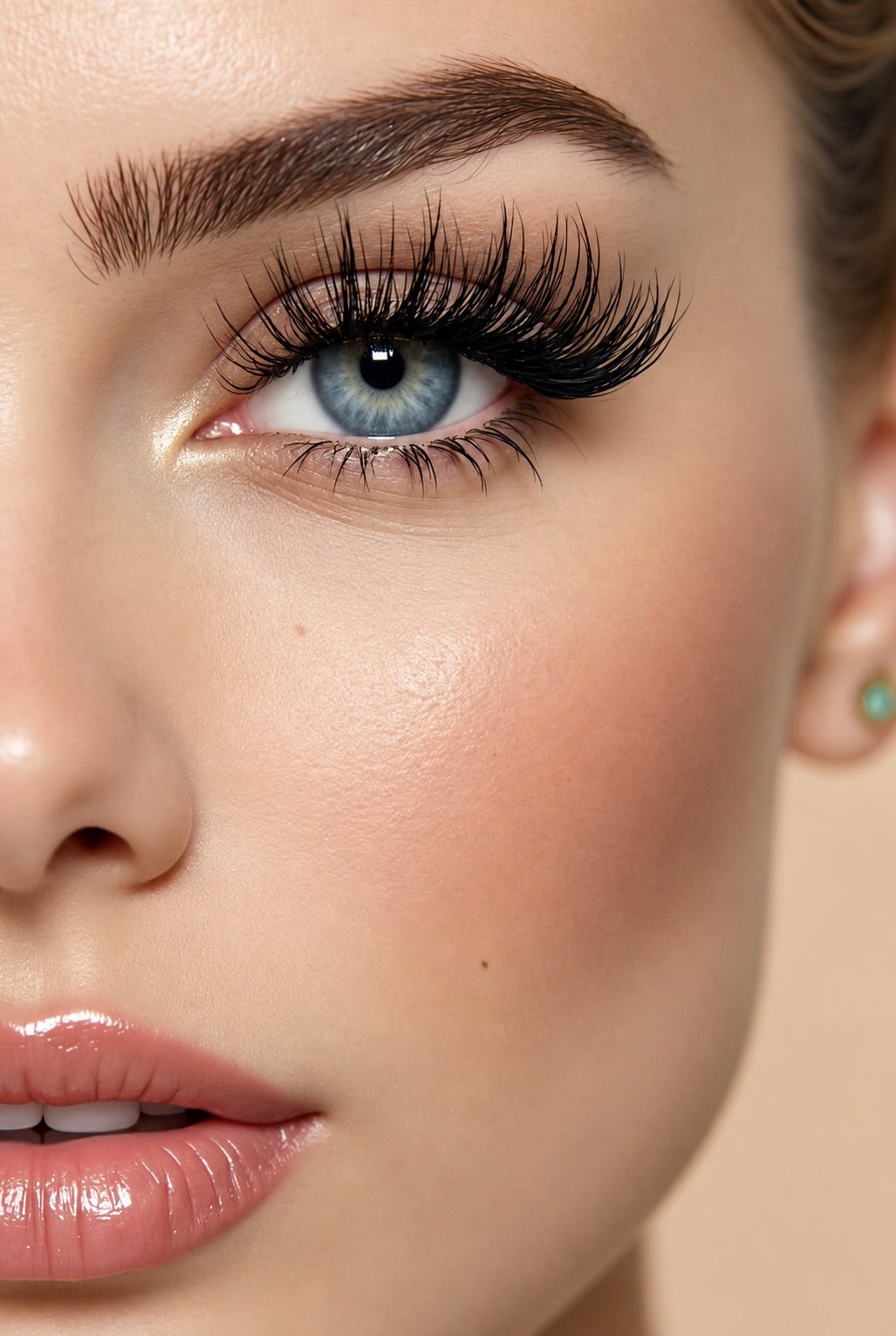 Retouched eyelash extension photograph from the supplied gallery